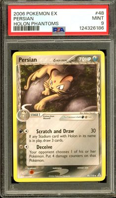 Pokemon Holon Phantoms 2006 - Persian #48 - PSA 9