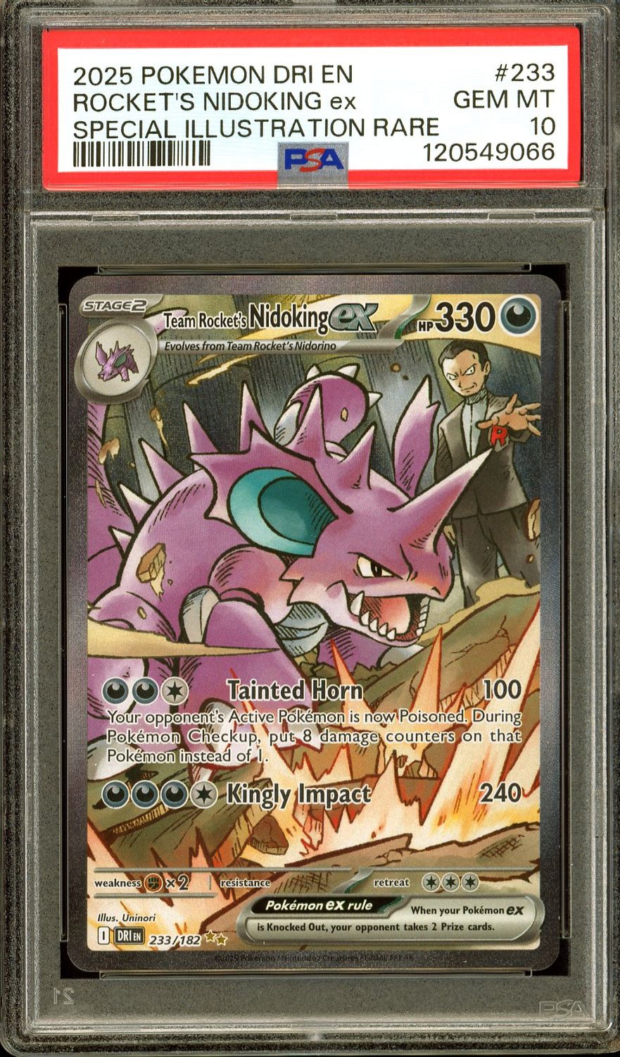 Pokemon Destined Rivals 2025 - Team Rocket’s Nidoking EX #233 - PSA 10