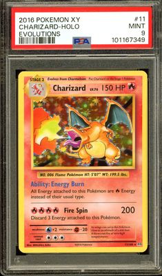Pokemon XY Evolutions 2016 - Charizard Holo #11 - PSA 9