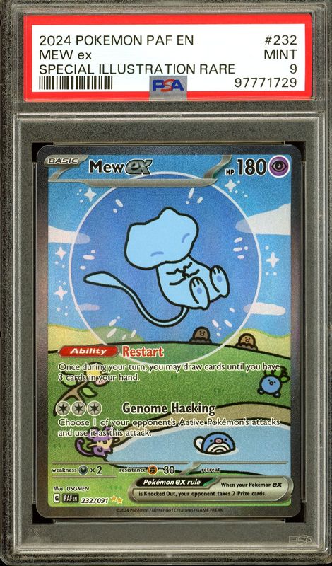 Pokemon Paldean Fates 2024 - Mew EX #232 - PSA 9