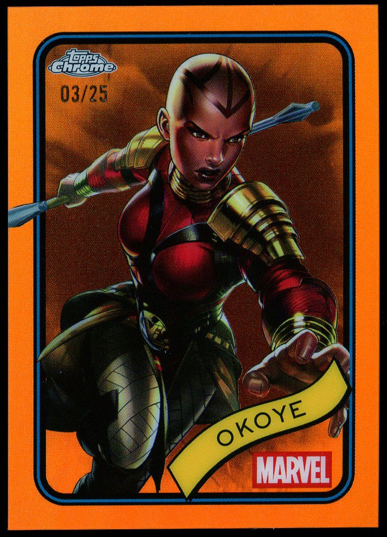 Topps Chrome Marvel 2025 - Okoye 3/25 Orange #58