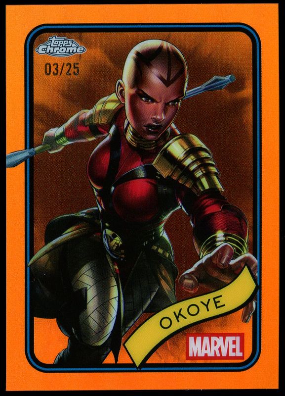 Topps Chrome Marvel 2025 - Okoye 3/25 Orange #58