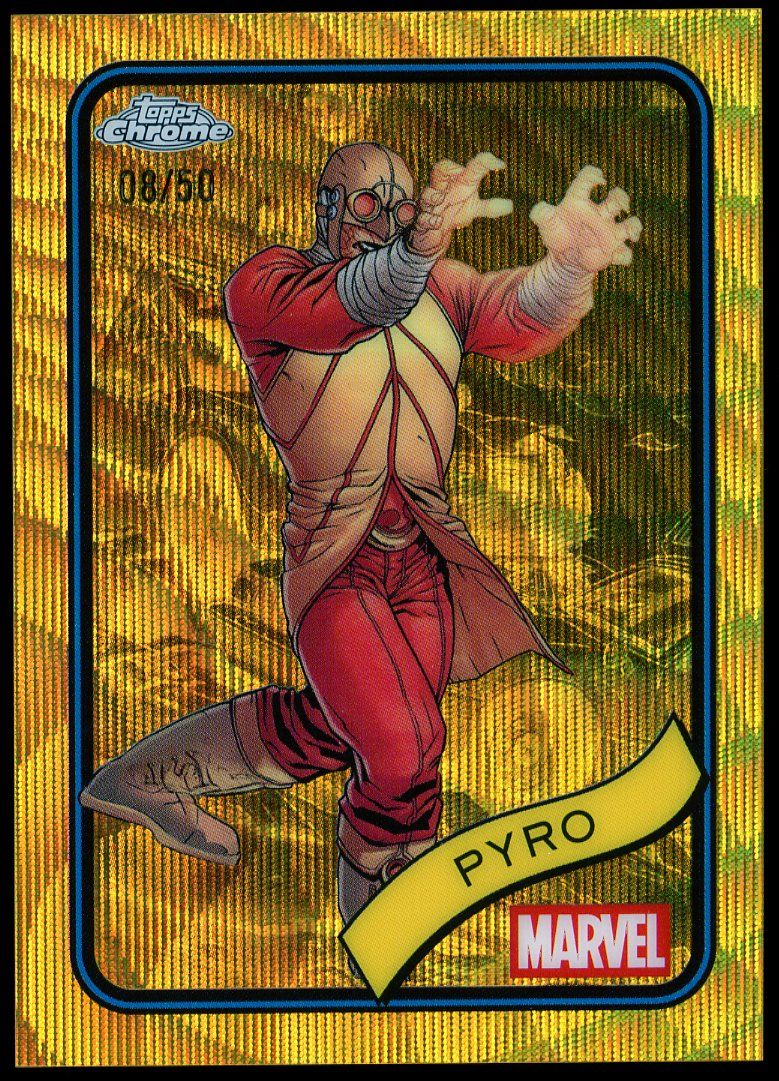 Topps Chrome Marvel 2025 - Pyro 8/50 Gold Wave #66