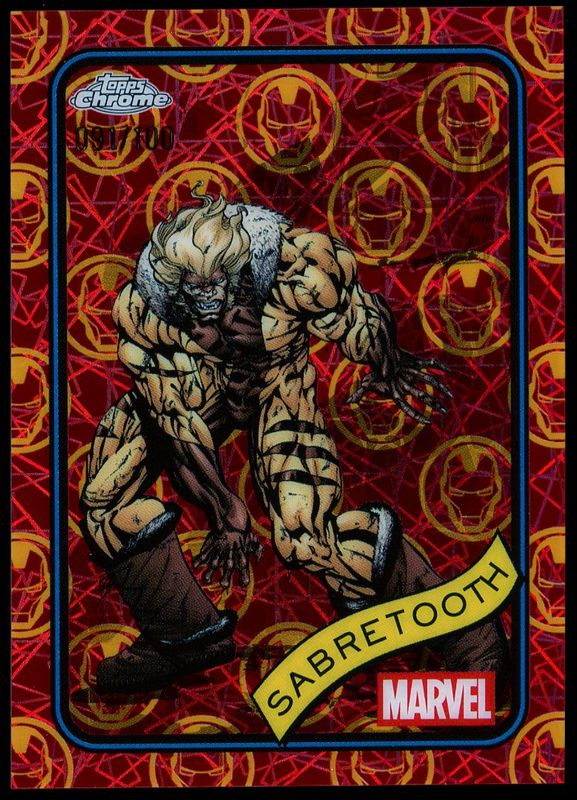 Topps Chrome Marvel 2025 - Sabretooth 91/100 Red Gold Lazer #92