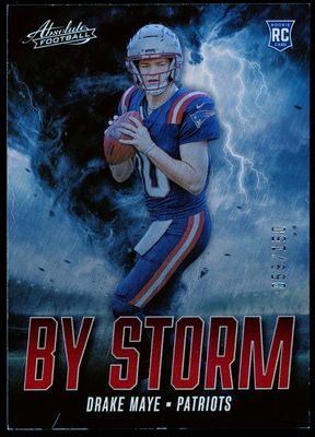 Panini Absolute Football 2024 By Storm - Drake Maye RC Red Spectrum 59/150 #BS-DME