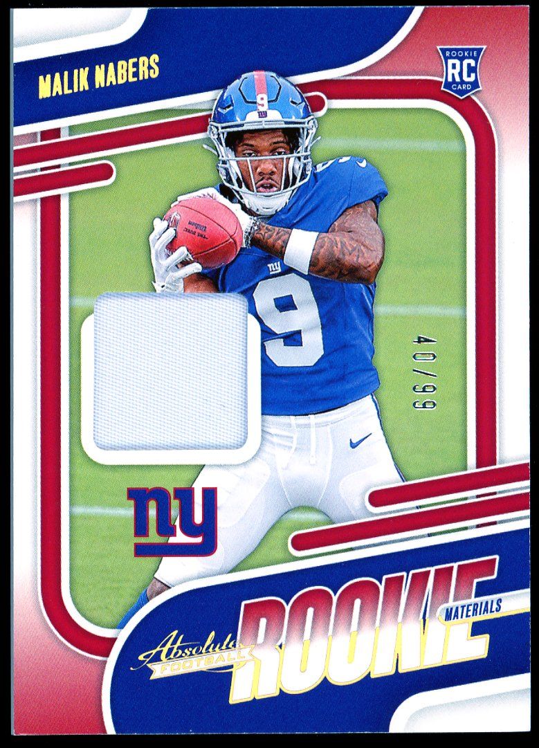 Panini Absolute Football 2024 Rookie Materials - Malik Nabers RC 40/99 Jersey #ARM-MNS