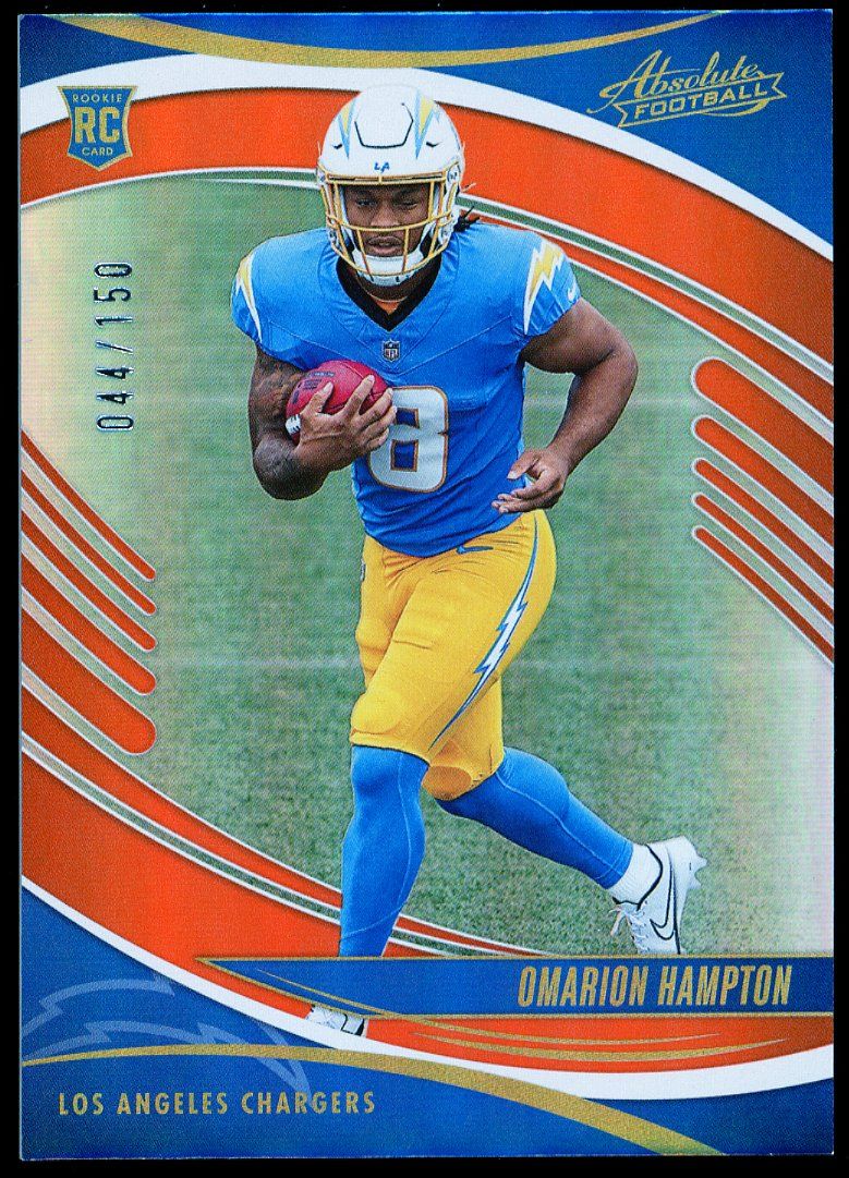 Panini Absolute Football 2025 - Omarion Hampton RC Orange Spectrum 44/150 #166
