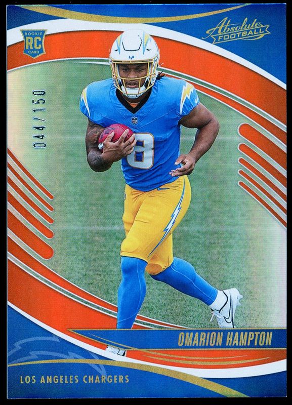 Panini Absolute Football 2025 - Omarion Hampton RC Orange Spectrum 44/150 #166