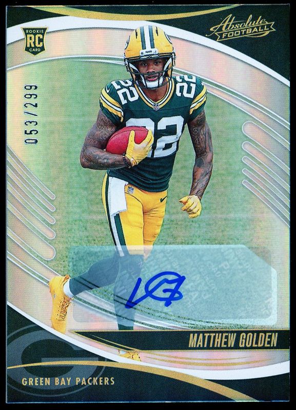 Panini Absolute Football 2025 - Matthew Golden RC Signature Spectrum 53/299 #158