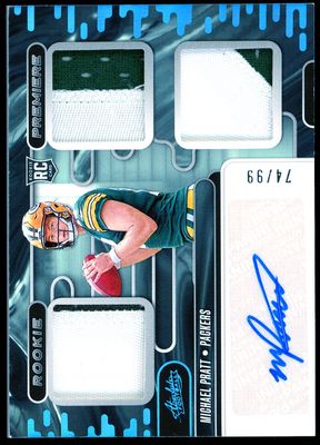 Panini Absolute Football 2024 Rookie Premiere - Michael Pratt RC Auto 74/99 Jersey #RPM-MPT