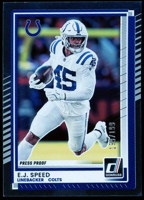 Panini Donruss Football 2025 - E.J. Speed Press Proof Silver 199/199 #284