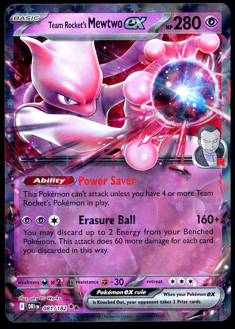 Pokemon Destined Rivals 2025 - Team Rocket’s Mewtwo EX #81