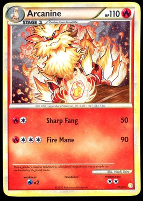 Pokemon HeartGold &amp; SoulSilver 2010 - Arcanine Holo #1