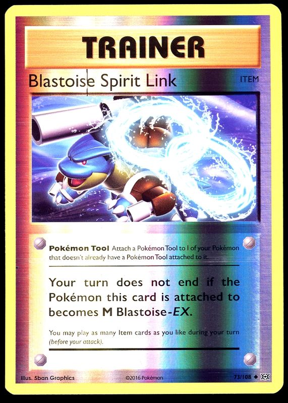 Pokemon Evolutions 2016 - Blastoise Spirit Link Reverse Holo #73