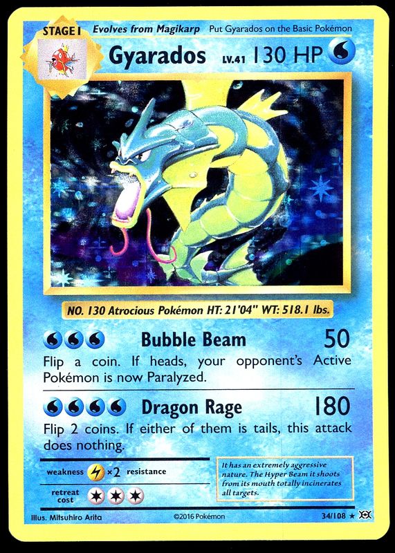 Pokemon Evolutions 2016 - Gyarados Holo #34