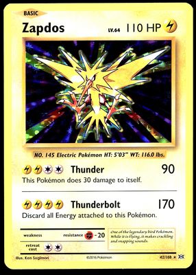 Pokemon Evolutions 2016 - Zapdos Holo #42