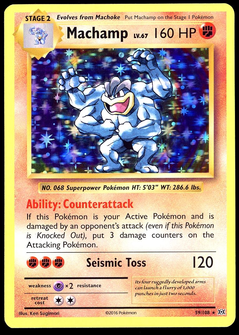 Pokemon Evolutions 2016 - Machamp Holo #59