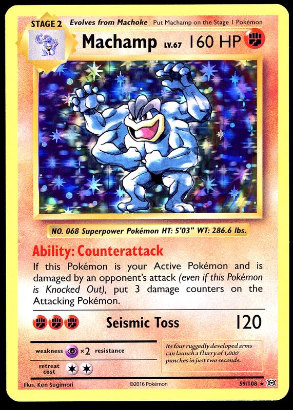 Pokemon Evolutions 2016 - Machamp Holo #59