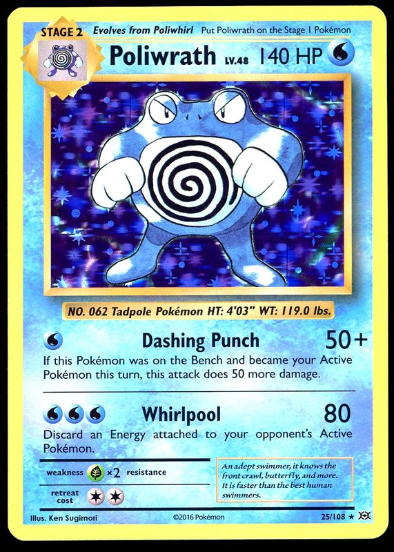 Pokemon Evolutions 2016 - Poliwrath Holo #25