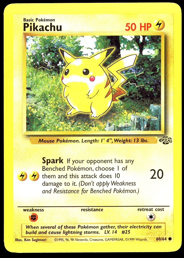 Pokemon Jungle 1999 - Pikachu #60