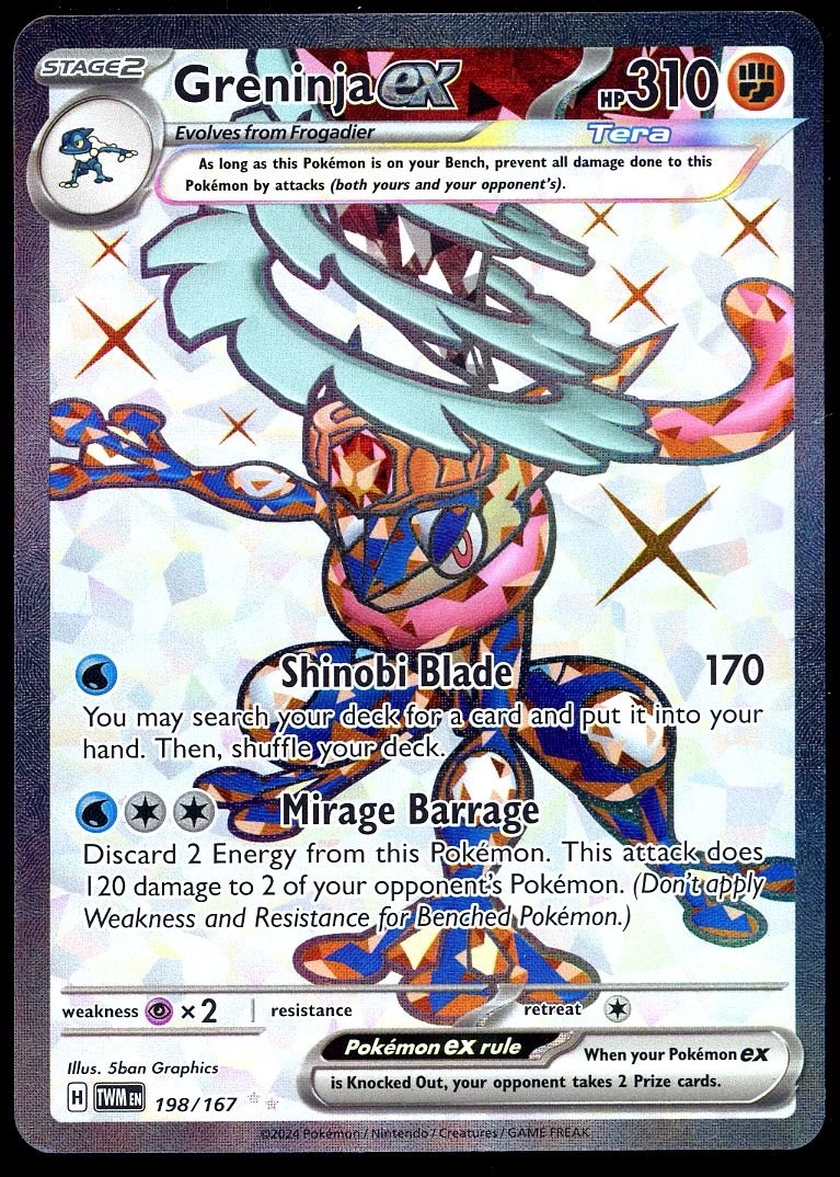 Pokemon Twilight Masquerade 2024 - Greninja EX #198