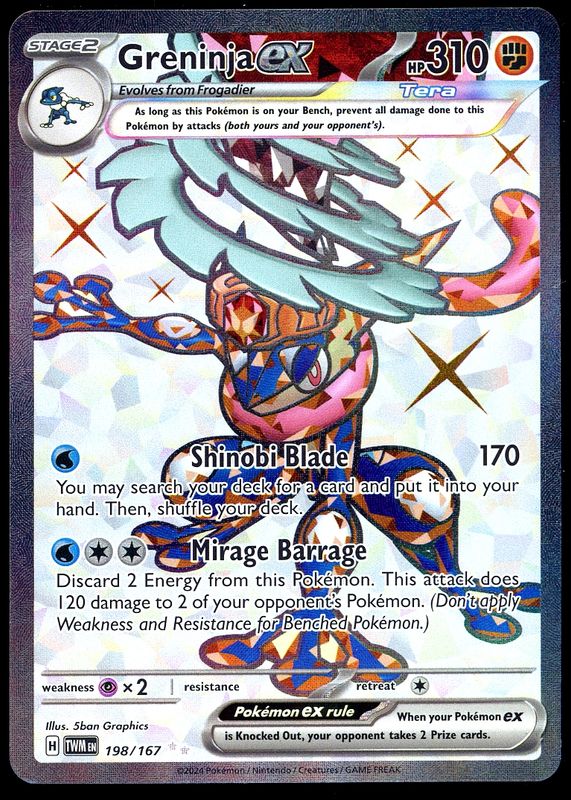 Pokemon Twilight Masquerade 2024 - Greninja EX #198