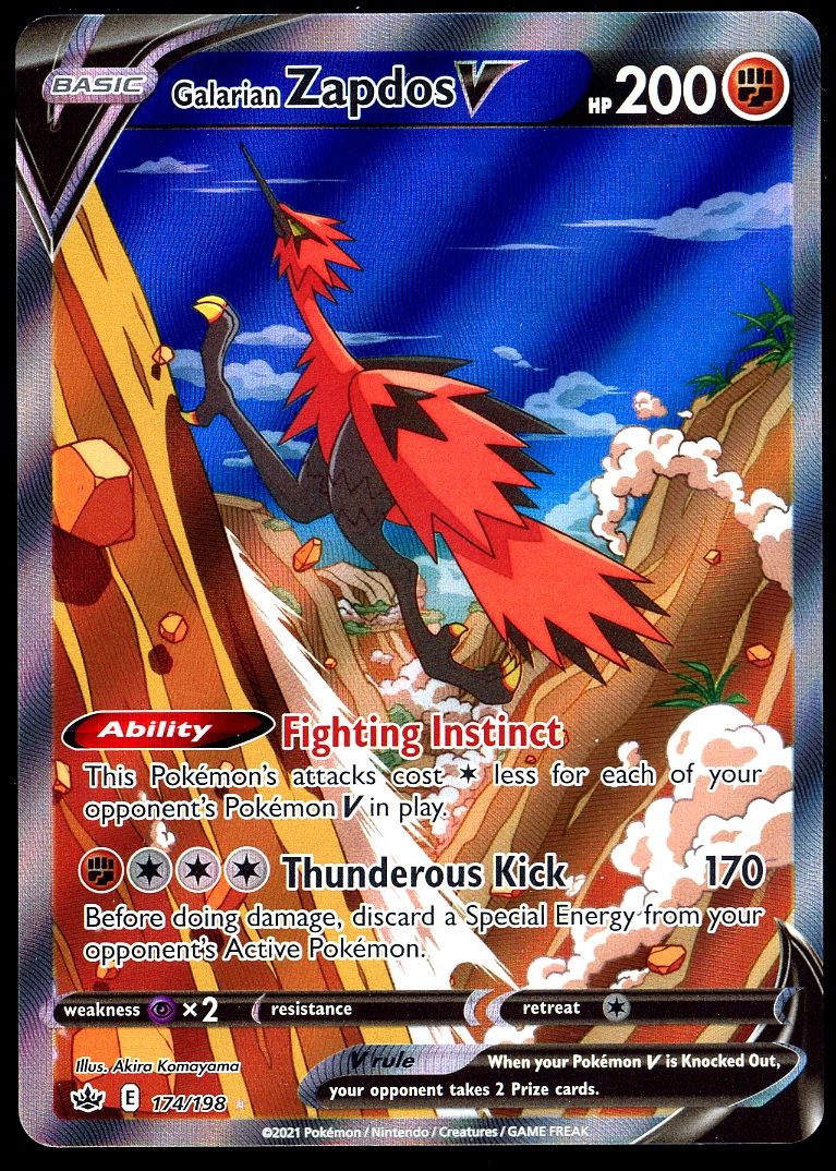 Pokemon Chilling Reign 2021 - Galarian Zapdos V #174