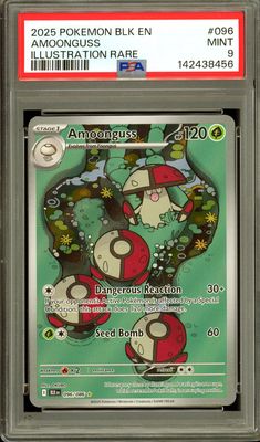Pokemon Black Bolt 2025 - Amoonguss #96 - PSA 9