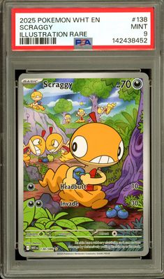Pokemon White Flare 2025 - Scraggy #138 - PSA 9