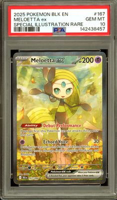 Pokemon Black Bolt 2025 - Meloetta EX #167 - PSA 10