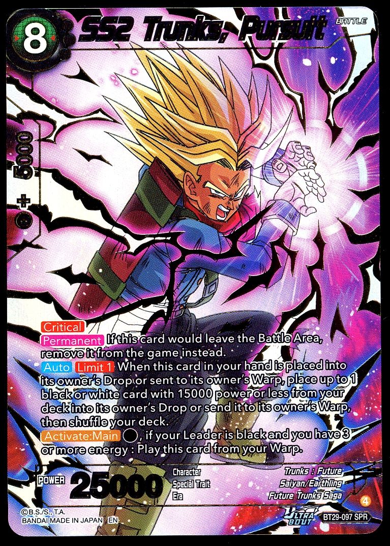 Dragon Ball Z Fearsome Rivals 2026 - SS2 Trunks, Pursuit #BT29-097 SPR