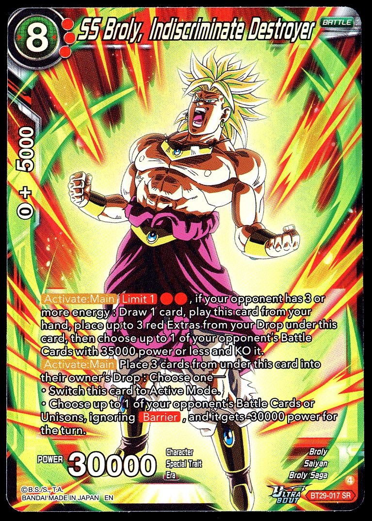 Dragon Ball Z Fearsome Rivals 2026 - SS Broly, Indiscriminate Destroyer #BT29-017