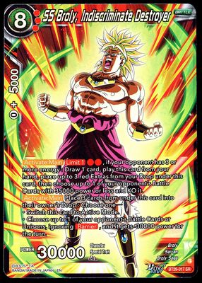 Dragon Ball Z Fearsome Rivals 2026 - SS Broly, Indiscriminate Destroyer #BT29-017