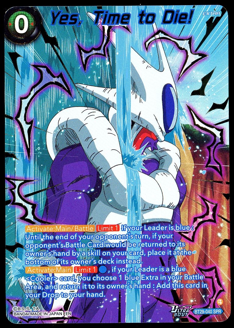 Dragon Ball Z Fearsome Rivals 2026 - Yes, Time to Die! #BT29-040 SPR
