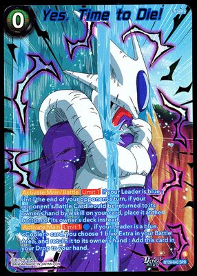 Dragon Ball Z Fearsome Rivals 2026 - Yes, Time to Die! #BT29-040 SPR