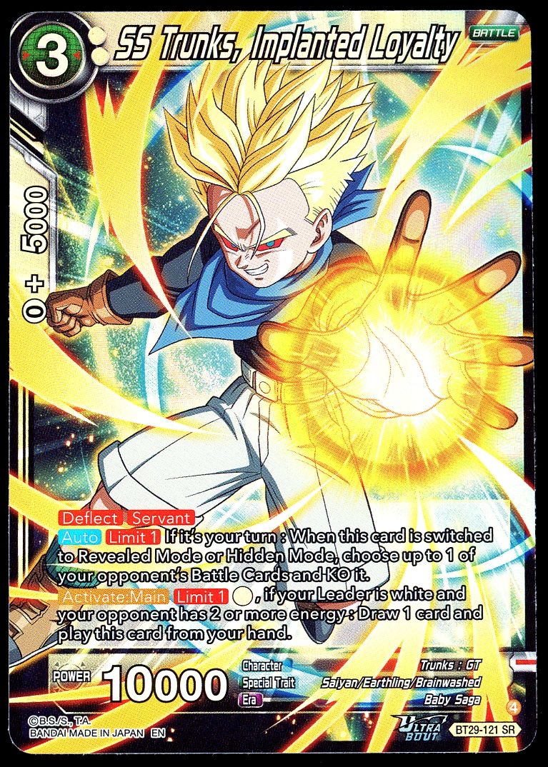 Dragon Ball Z Fearsome Rivals 2026 - SS Trunks, Implanted loyalty #BT29-121