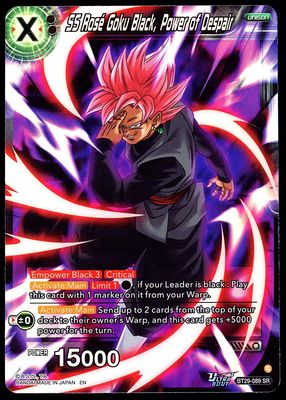 Dragon Ball Z Fearsome Rivals 2026 - SS Rose Goku Black, Power of Despair #BT29-089