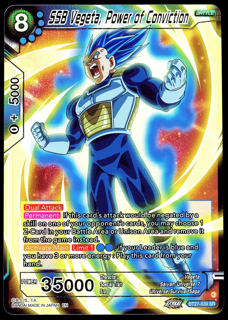 Dragon Ball Super: History of Z 2025 - SSB Vegeta, Power of Conviction #BT27-039