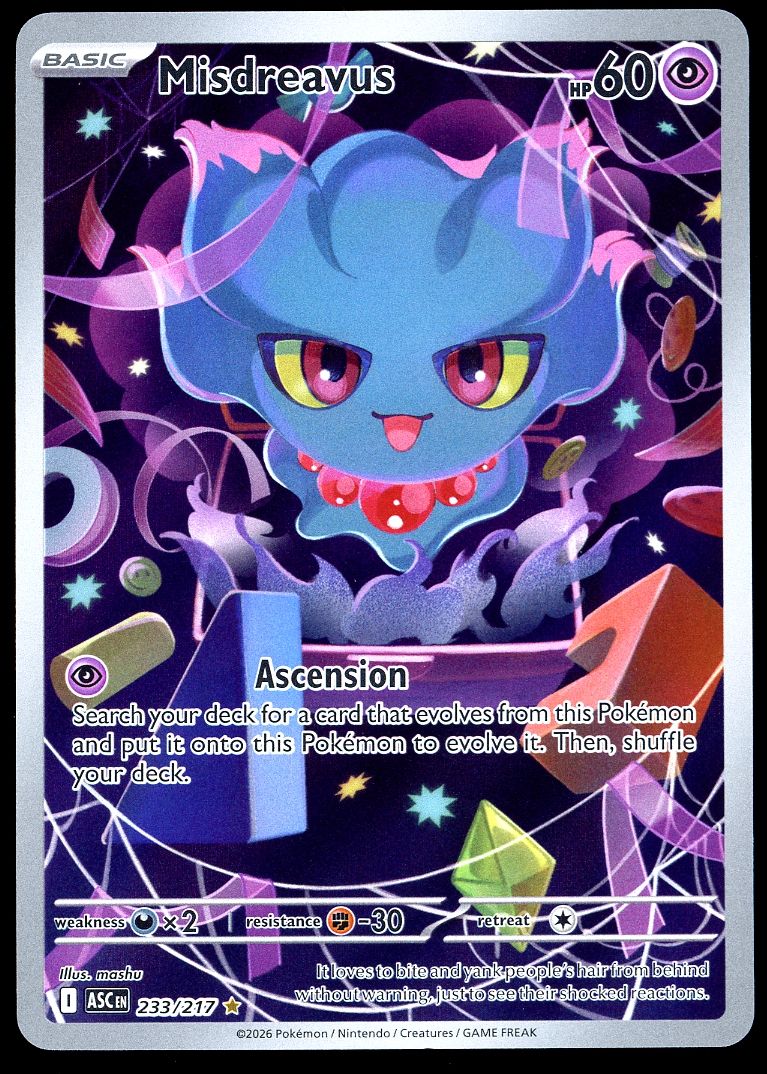 Pokemon Ascended Heroes 2026 - Misdreavus #233