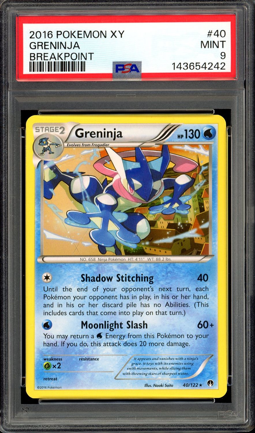 Pokemon XY BREAKpoint 2016 - Greninja #40 - PSA 9