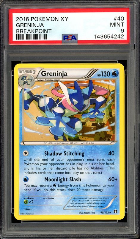 Pokemon XY BREAKpoint 2016 - Greninja #40 - PSA 9
