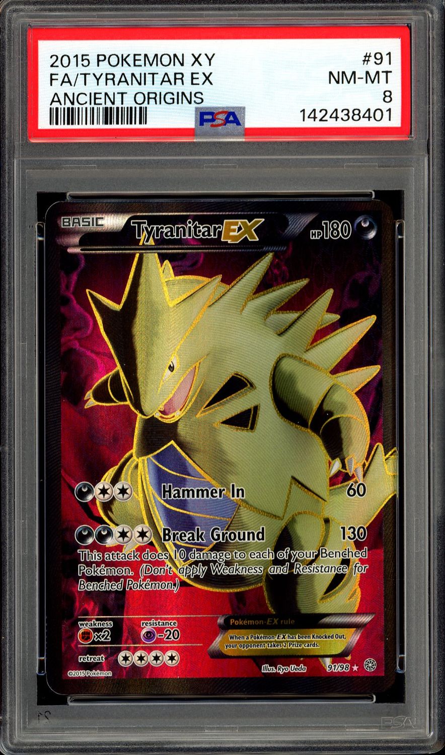 Pokemon Ancient Origins 2015 - Tyranitar EX #91 - PSA 8