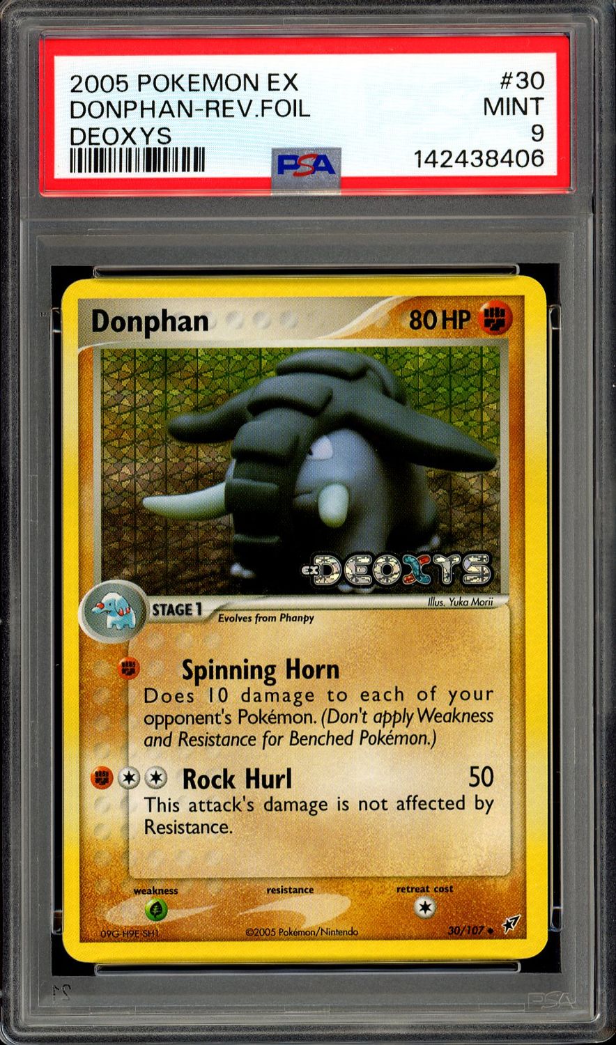 Pokemon Deoxys 2005 - Donphan Reverse Holo #30 - PSA 9