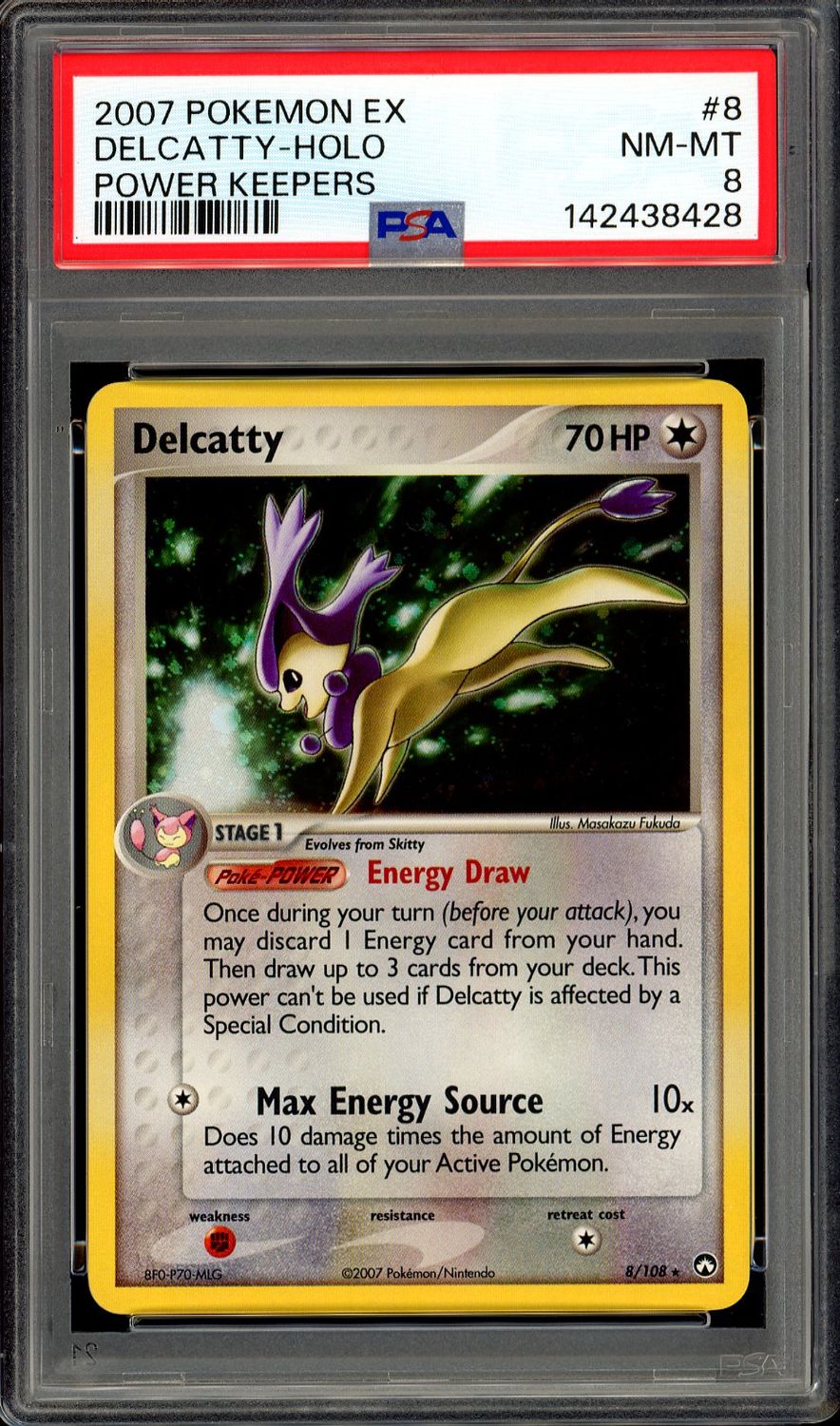 Pokemon Power Keepers 2007 - Delcatty Holo #8 - PSA 8