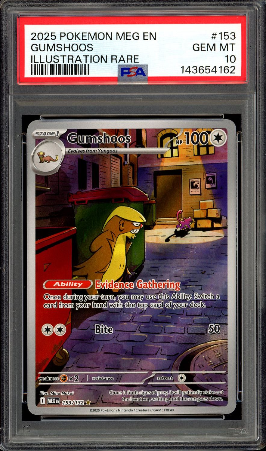 Pokemon Mega Evolution 2025 - Gumshoos #153 - PSA 10