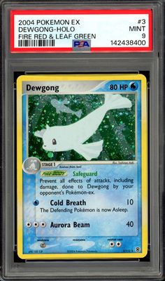 Pokemon Fire Red &amp; Leaf Green 2004 - Dewgong Holo #3 - PSA 9