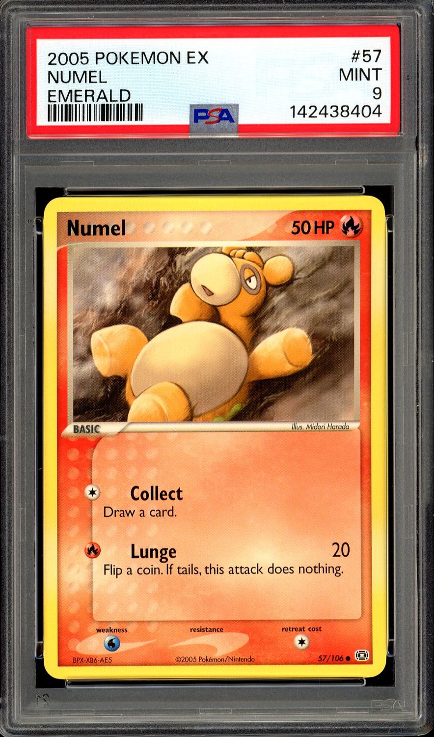 Pokemon Emerald 2005 - Numel #57 - PSA 9