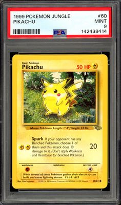 Pokemon Jungle 1999 - Pikachu #60 - PSA 9