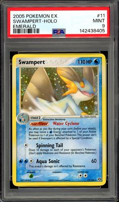 Pokemon Emerald 2005 - Swampert Holo #11 - PSA 9