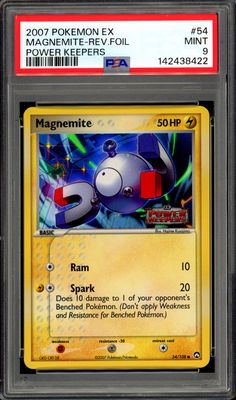 Pokemon Power Keepers 2007 - Magnemite Reverse Holo #54 - PSA 9